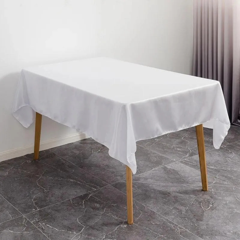 Tkanina stołowa el bankiet scena ślubna solidny kolor prostokątny gładki satynowy laminowany bawełna