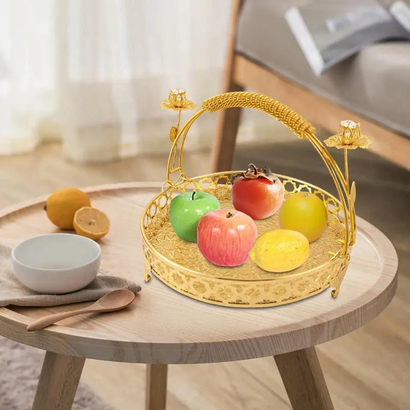 Tee Tabletts Luxus -Servierschale mit Grifftisch Organizer Süßigkeit Snack Frucht für Küche