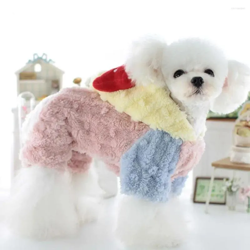 Abbigliamento per cani da pet tute con cappuccio con cappuccio dolce Dot Bowknot Onesie costume da cucciolo in pile di corallo caldo per le forniture invernali autunnali con cortometraggi