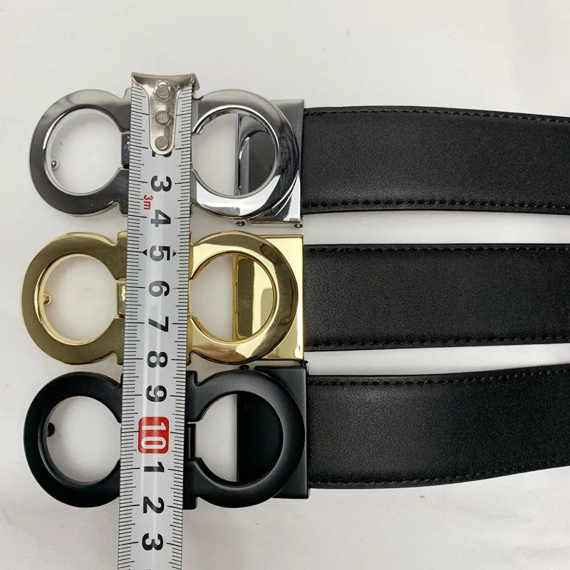 new Luxury designer Belt G Buckle Fashion Genuine Leather Women Belts For men Letter Double Big gold classical 9 colors