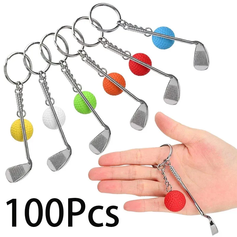 100 stcs sleutelhanger mini golfracket ball hanger sleutelring sleutelring creatieve metaal hanger tennis sleutel keten sportclubs cadeau 240402