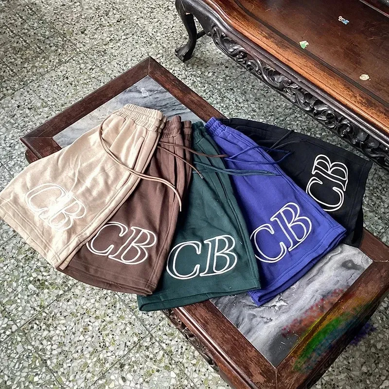 2024SS Cole Buxton Embroidery CB Breches для мужчин Женщины, завязывающие шорты Chaki Brown Green CB с метками 240325
