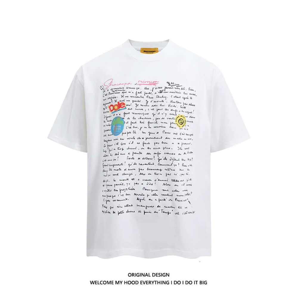 24S American Street 280G Funny Letter Short Sleeve T-shirt for Men and Women China-chic Brand Small Crowd Summer Loose Lovers Half Sleeve