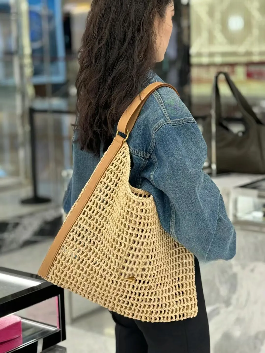 Designer Bag Straw Bag Lafias Crochet Shoulder Bag Luxury Tote Women's Crossbody Bag 3 Color High Quality Beach Bag Leather Shopping Bag Purse