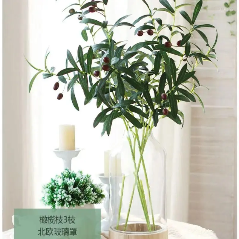 Kwiaty dekoracyjne sztuczne zielone liść oliwek gałęzie owoce fałszywe rośliny ślub dom po rekwizyty dekoracja