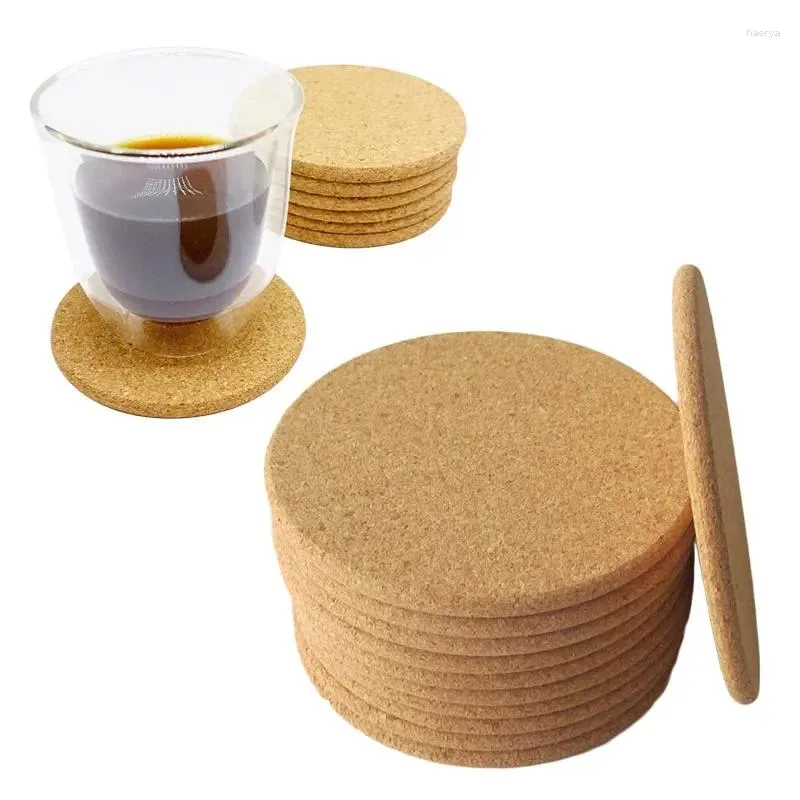 Masa paspasları 50/100pcs fincan Mat Doğal Cork Coasters Mutfak Aksesuarları İçin Placemats Yuvarlak Kahve Çay Masaüstü Dekorasyon