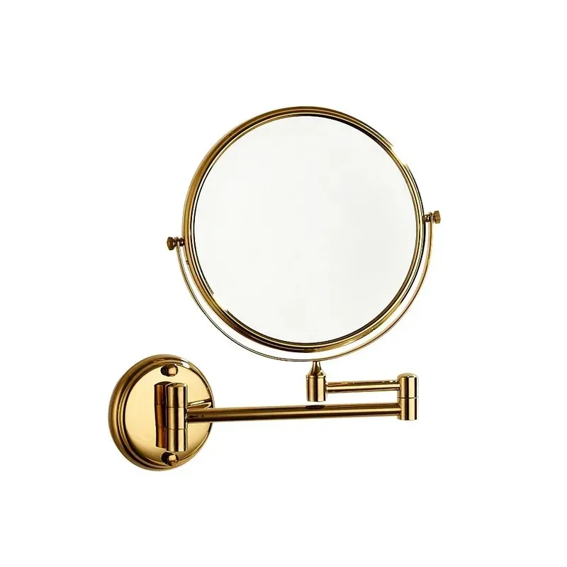 Matte 6 inch Wall Mounted Bathroom Mirror 360 Degree Telescopic Folding 2-Face Double Bath Cosmetic mirrors for Women Makeup- for wall mounted folding cosmetic mirror