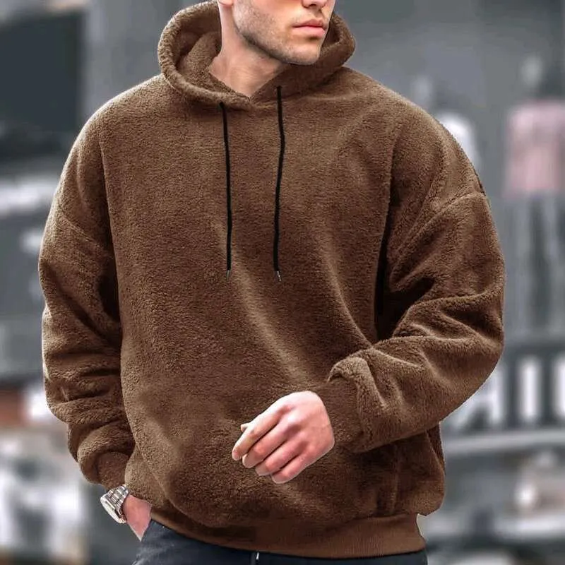 Brown Acid Wash Fleece Oversized Pullover - Shop - View #11
