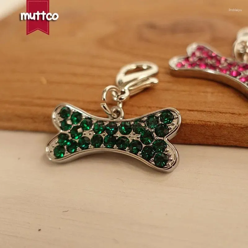 Dog Apparel Free 20pcs/lot High Quality Lovely Small Bone Sharp Id Tag Bling Diamond 2colors For Pet DIT-014