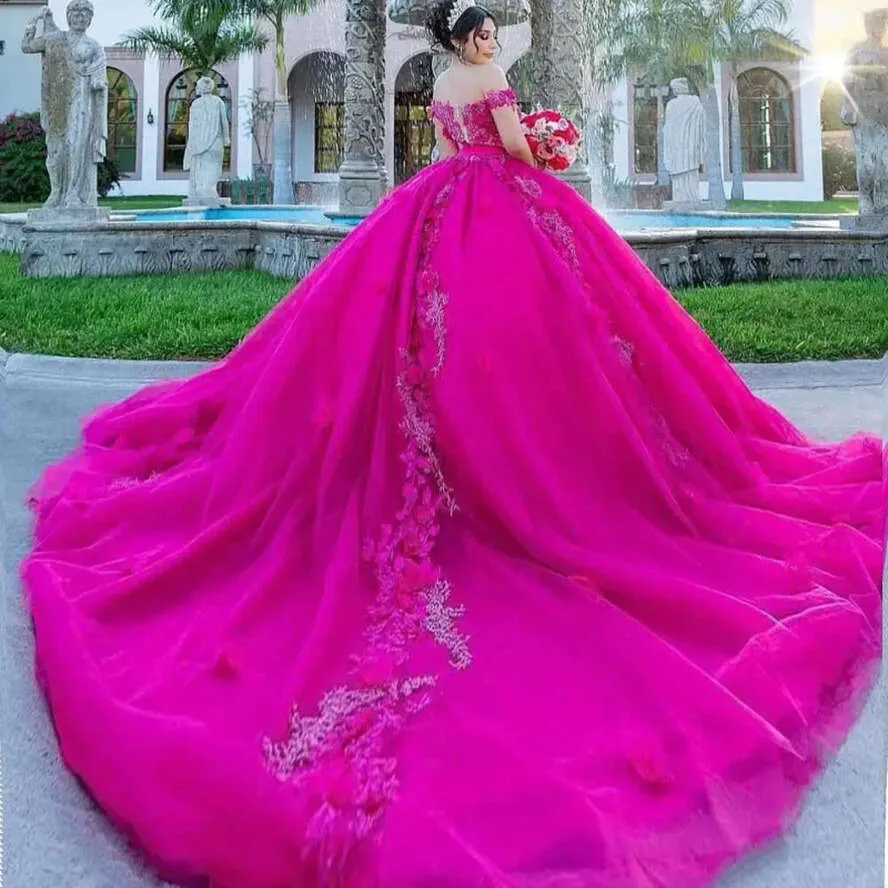 hot pink mexican dress Julissa Floral Dress-Mexican Embroidered Dress-Vestido Mexicano Floral