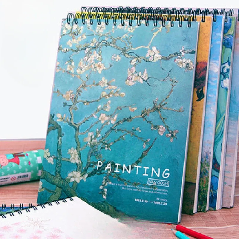 Wholesale Professional A4/8K Sketchbook With Thickened Paper And Spiral Notebook For Art School