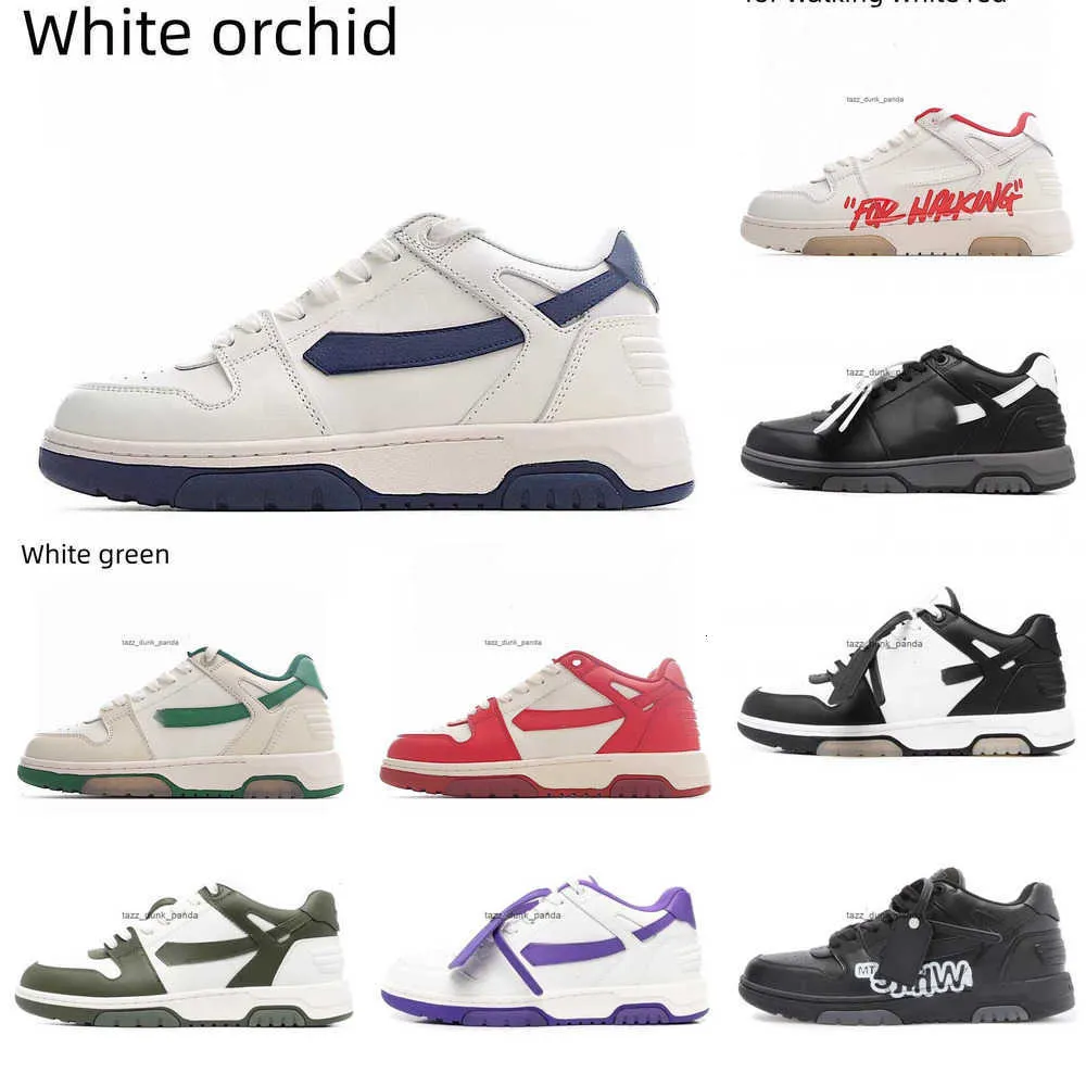 Zapatos de diseñador 10A de la oficina Sneaker de alta calidad de ternero plano Mujeres hombres zapatos casuales Arrow Off Black White Panda Sports Trainers Tamaño 36-47