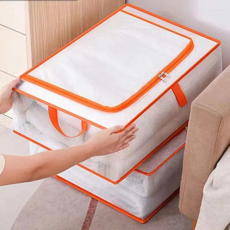 Sacs de rangement à grande capacité de vêtements à glissière Closet Coucpette de couette pliage Organizateurs Bacs Conteneurs Boîte à impternage de poussière Déplacement