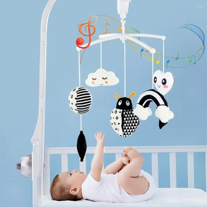 Dekorative Teller elektrische Babykrippe Musical Bedbell 360 Grad rotierender Cartoon -Anhänger mit Musik Schlafspielzeug COTS Accessoires