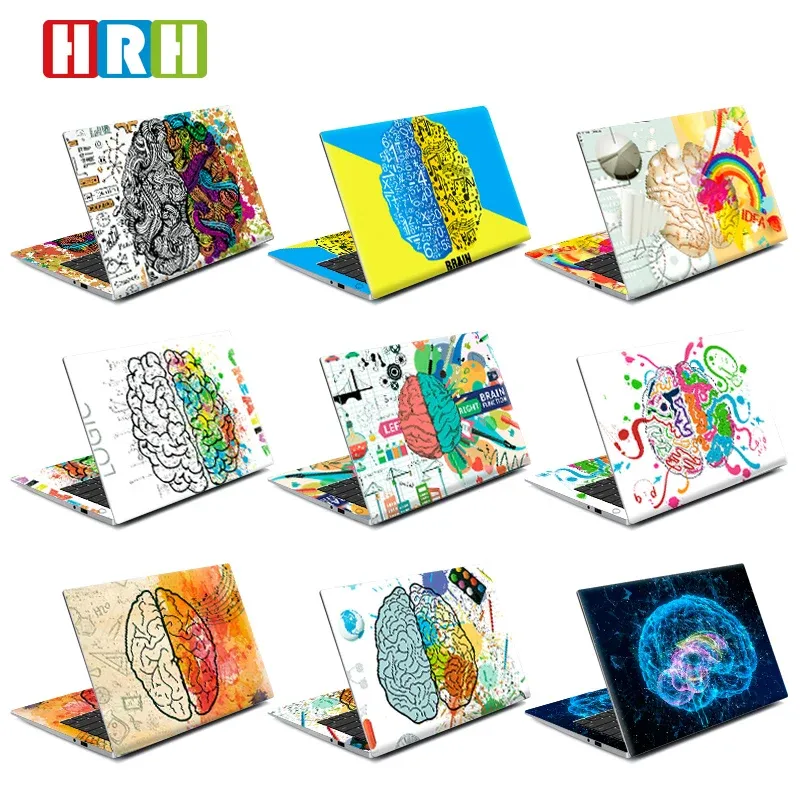 Cases Hrh 2 in 1 Left and Right Brain Design Laptop Decal Diy Stickers 11/12/13/14/15/16 Inch for Lenovo for Book for Hp for Dell