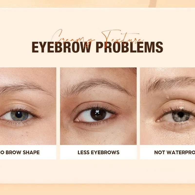Eyebrow Tint Makeup Waterproof Eyebrow Pomade Gel Enhancer Cosmetic Eye Makeup Eye Brow Cream with Brush Professional