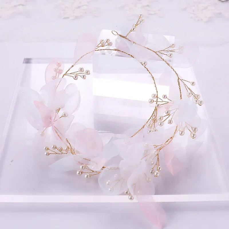 Hair Clips Pearl Flower Vine Headband Tiara For Women Bride Bridal Wedding Accessories Jewelry Hairband