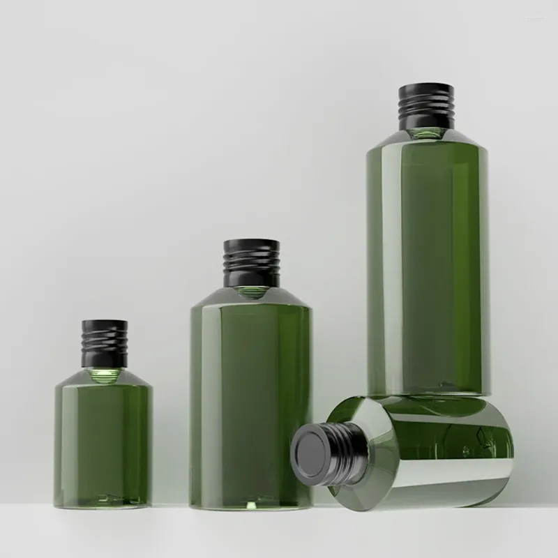 Бутылки для хранения 5pcs Пополняемый пустой бутылочный лосьон для лосьона для макияжа контейнер для перемещения домой (50 мл темно -зеленого черного)