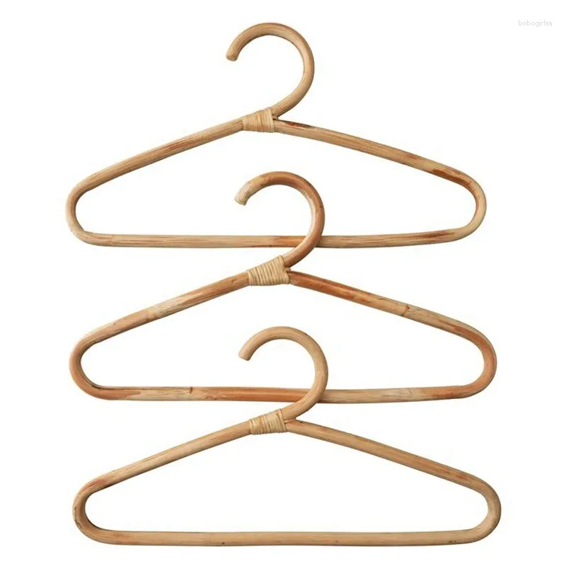 Hangers 3 PCS Rattan Clothes Hanger Style Baby Kids Garments Organizer Rack Children Room Decor For Scarf