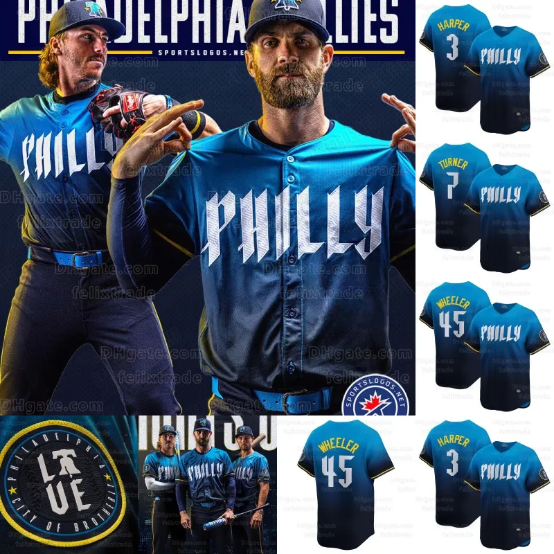 Phillies 2024 City Connect Limited Jersey Phillies Michael Lorenzen Trea Turner Philadelphia Jose Alvarado Harper Rhys Hoskins Dalton Guthrie Alec Bohm Stubbs