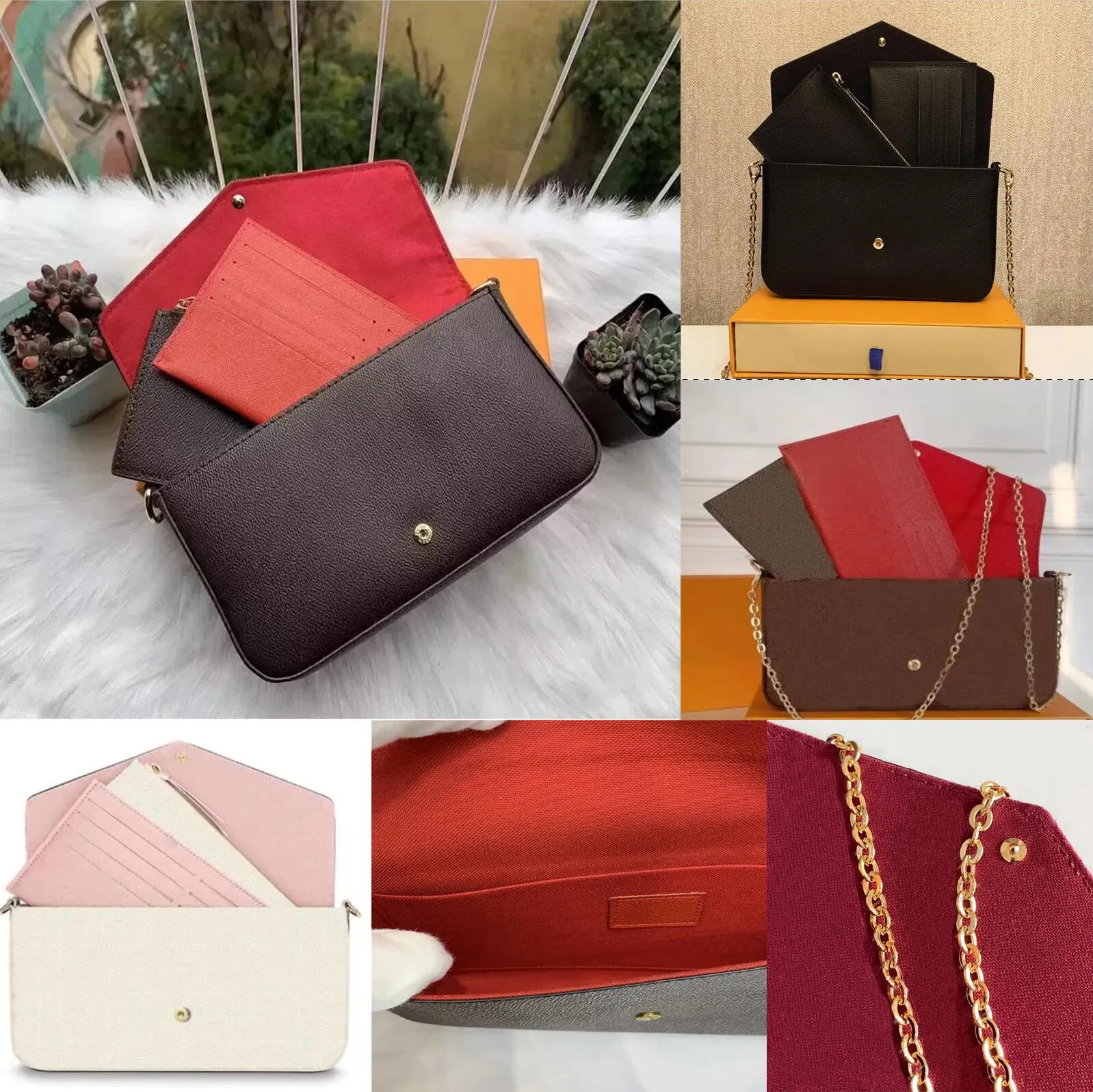 Messenger högkvalitativa läder crossbody väskor pochette felicie designer väskor handväskor pursar designers kvinnor axelväskor kvinna handväskor plånbok kvällspåsar