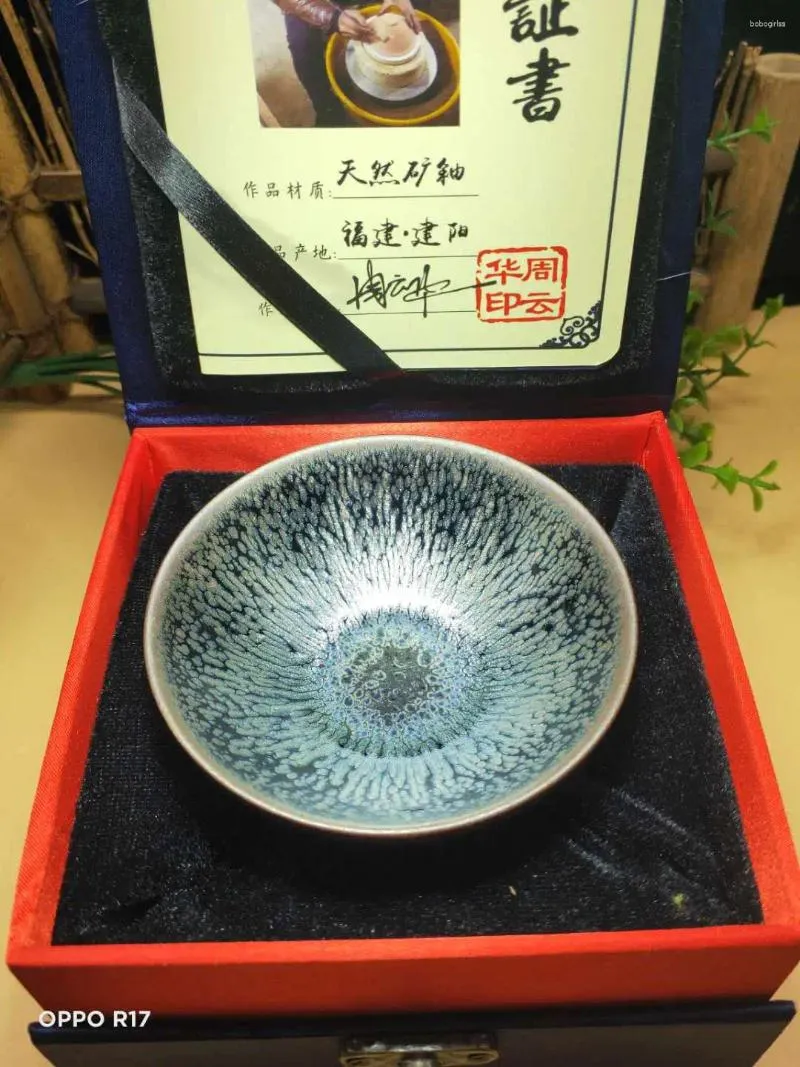 Cups Saucers Jianzhan Chinese Vintage Tea Cup Jian Ware Handleless Oil Glaze Tenmoku Pottery Health Benefits Drinking With Handmade
