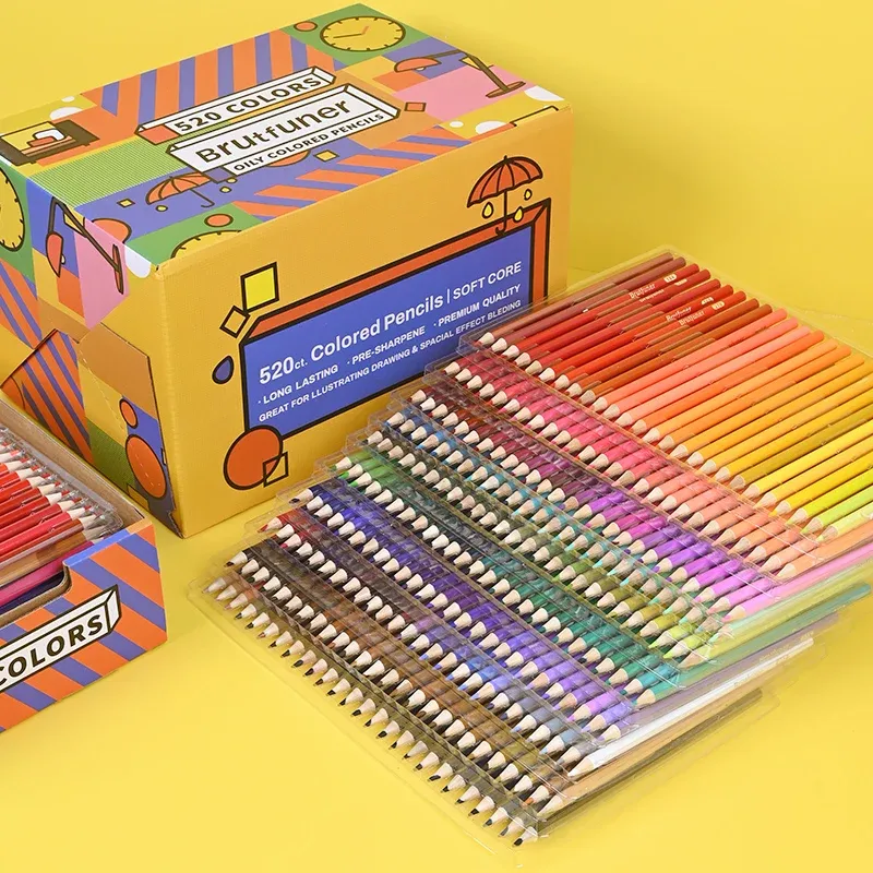 Pencils Professional 520pcs Oil Colored Pencils Drawing Pencil Set Soft Sketch Color Pencil Gift Box For Children Painting Art Supplies