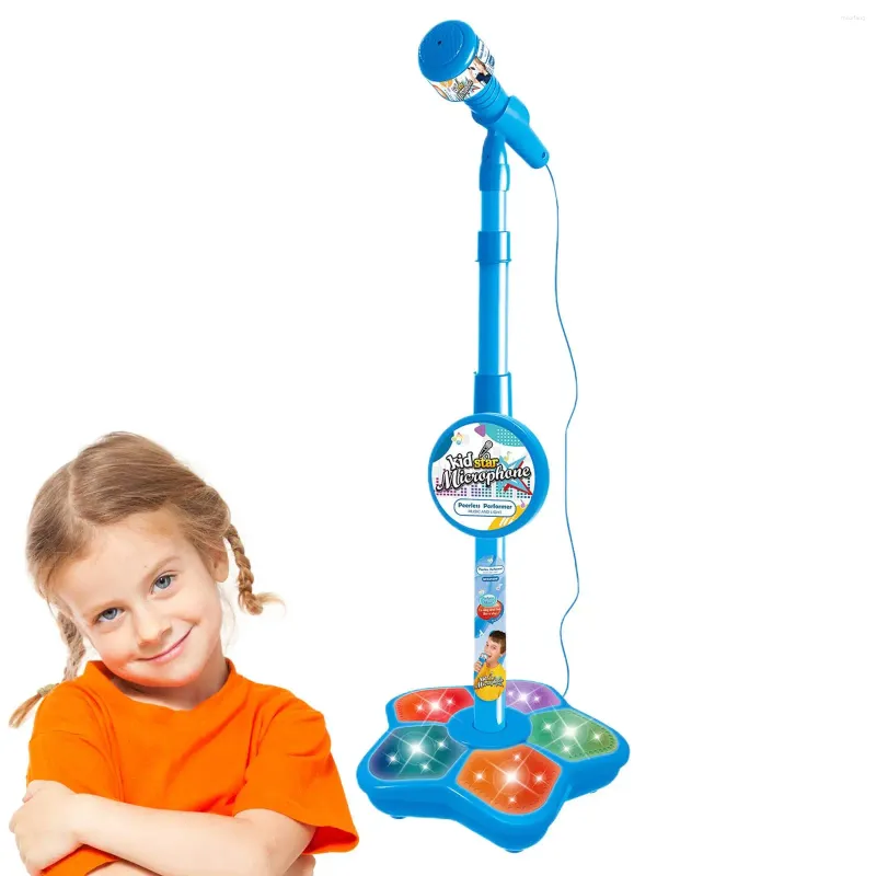 Mikrofony Dziecko Dziecko Karaoke śpiewanie wczesnej edukacji zabawka wielofunkcyjna symulacja stojąca biurko przewodowy mikrofon z światłem