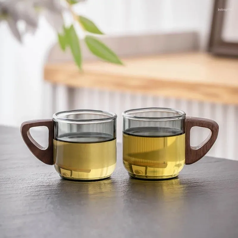 Tasses Saucers High Borosilicate Verre Petite tasse de thé avec une bonne tasse de thé ménage