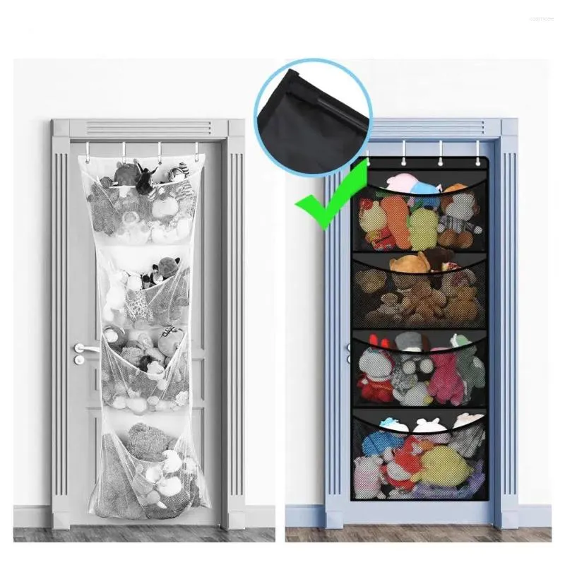 Storage Boxes Space-saving Door Box Over-the-door Stuffed Bag Easy Access With 4 Mesh Pockets For Hanging Organization