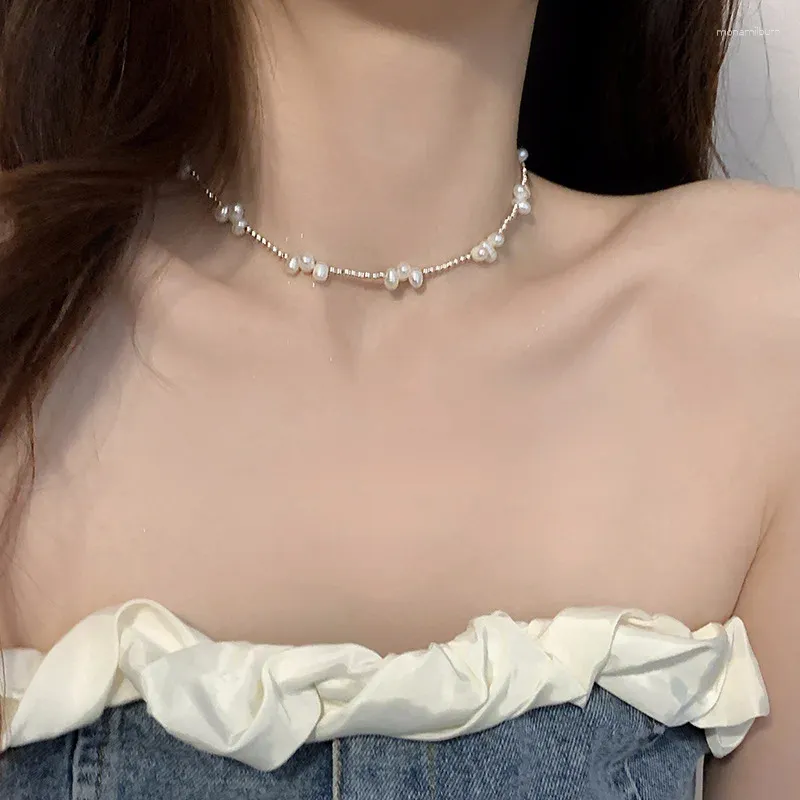 Kedjor Främjande smycken naturlig barock sötvatten pärla kvinnlig halsband för kvinnor födelsedagspresenter ingen blekning