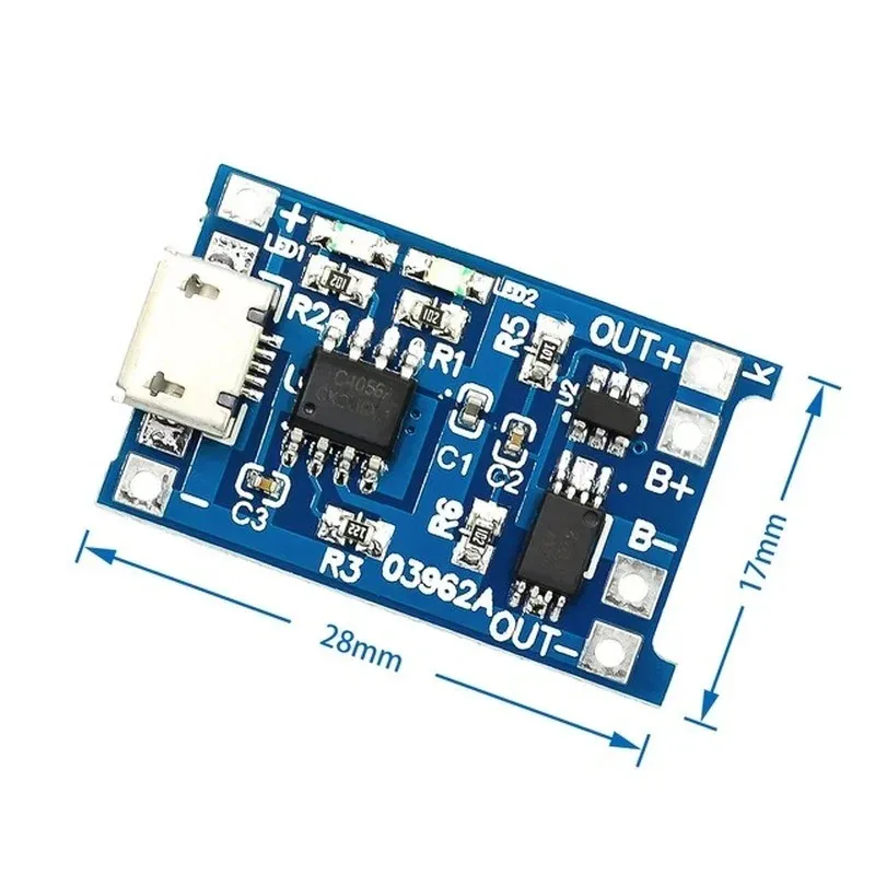 5V 2A tipo C USB 3.7V 18650 Placa de carregamento de bateria de lítio de lítio Banco de energia DIY