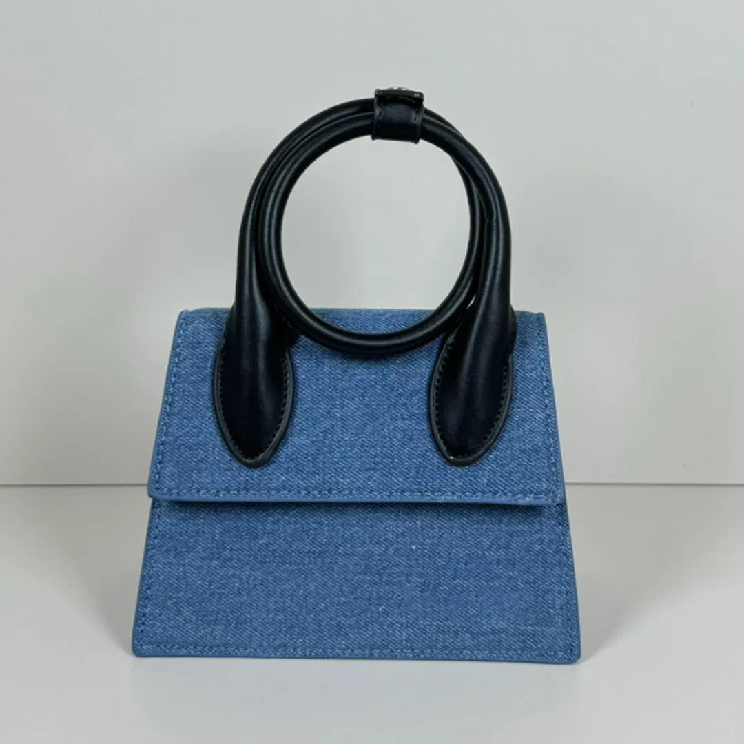 Designerväska denim handväska crossbody tote påse sac luxe muse mode axel väska split krokodil noeud hand plånbok pochette läder