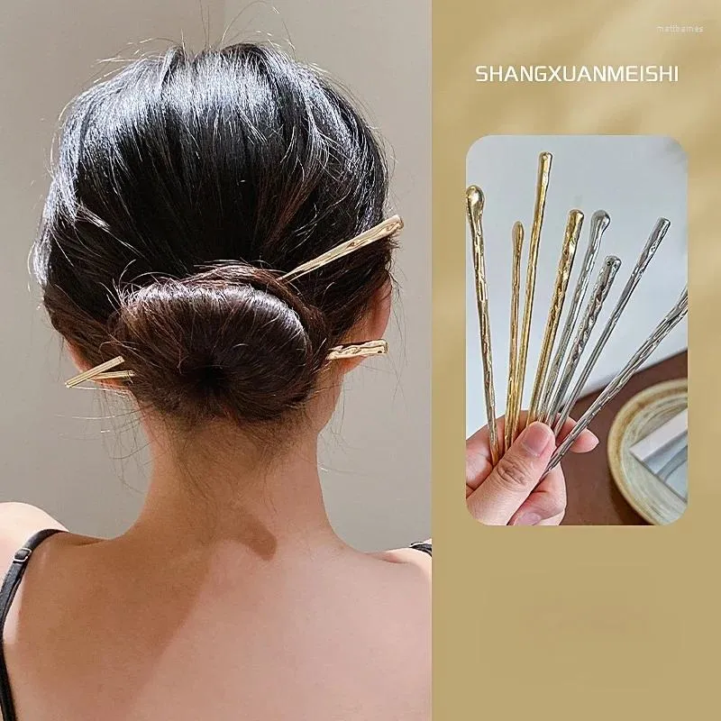 Hair Clips Metal Hairpin Simple Modern Spiral Pattern Headwear