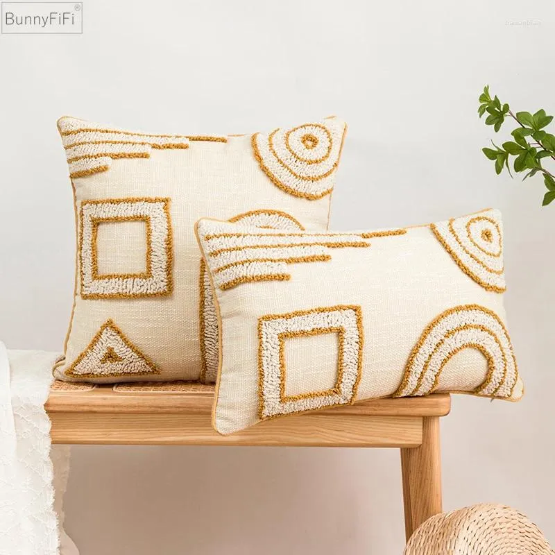 Oreiller Cover Ivory 45x45cm / 30x50cm Décoration de maison Salon géométrique canapé canapé Chaise de chambre à coucher