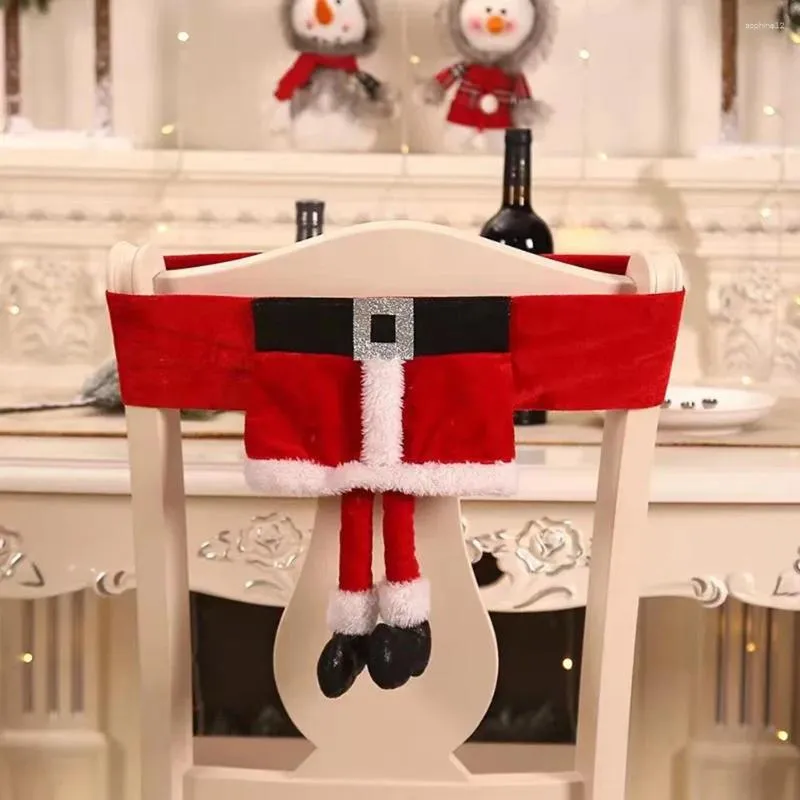 Chaves de cadeira Capa de Natal Papai Noel Belt Belt Girls Salia Protetor de mobiliário de assento de poeira