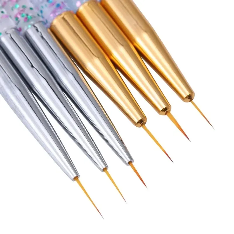 2024 Acrylic French Stripe Nail Art Brush Set 3D Tips Manicure thin-shin line drawing pen uv gel fruckes tools- for tips 3d tips manicure ultra-shin