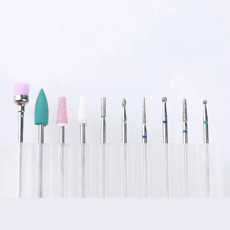 2024 Milling Cutter for Manicure Set 10st Ceramic Carbide Nail Drill Bits för att ta bort gel lackborrmanikyrmaskin pedicurecarbide nagelborrbitar