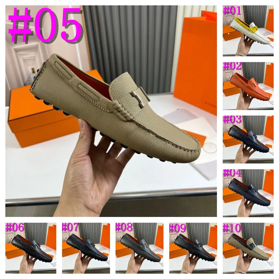 40Model Handmade de couro genuíno Sapatos casuais Marca de luxo 2023 MONS SOFERSOS DE DESIGNER