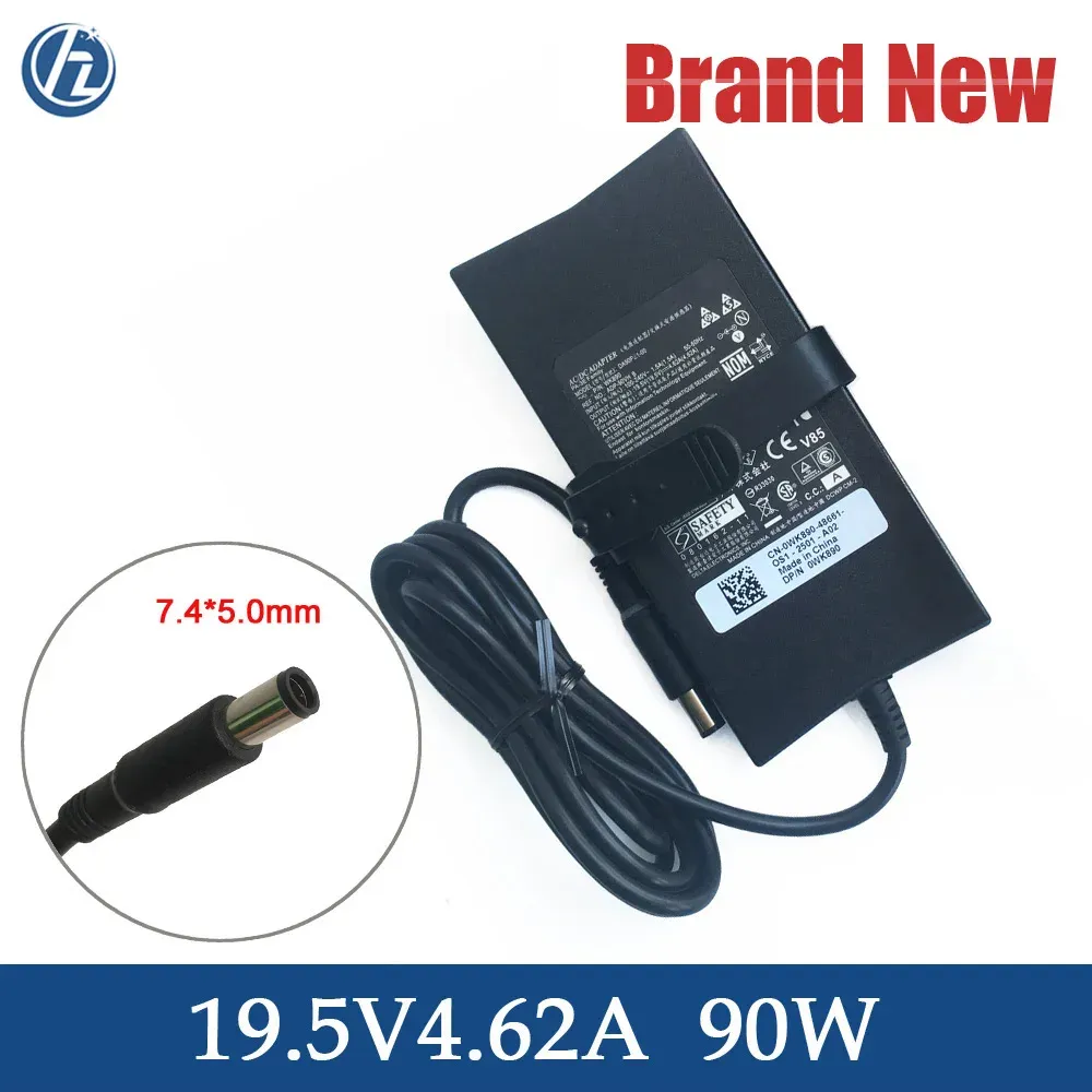 Cards Genuine Laptop Charger 19.5v 4.62a 90w for Dell La90pe101 Cn0j62h3 J62h3 Pa190028d Pa3e Ac Adapter