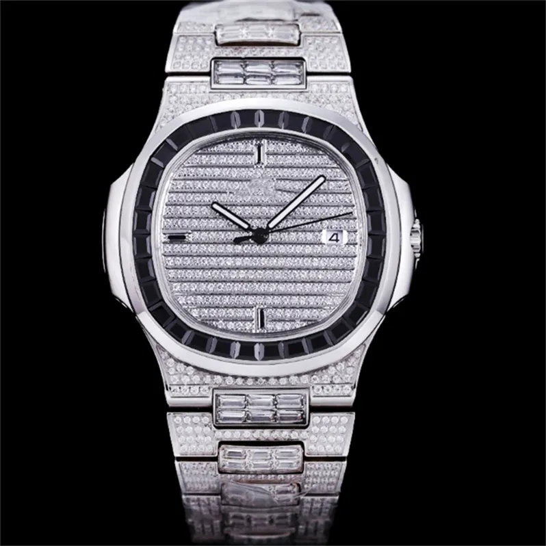 Montre de Luxe Babysbreath Big T-Square Diamond Watch для мужчин часов 40 мм 324 Автоматические механические движения. Начатые наручные часы Relojes 01 01