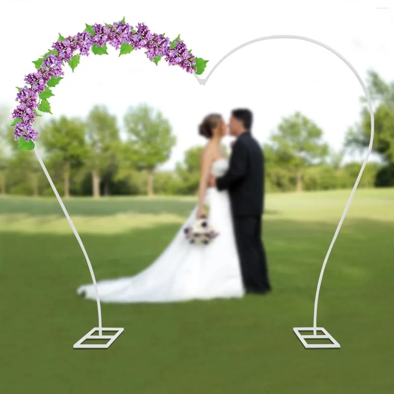 Decorazione per feste grandi palloncini a forma di cuore Stand White Metal Wedding Frame con base per Birthday Bridal