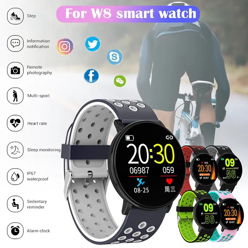 Bracelets Smart Watch Round Bluetooths Imperproofing Men Women Femme Fitness Tracker Band bracelet Bracelet Sleep Heart Sleep Monitor pour Android iOS