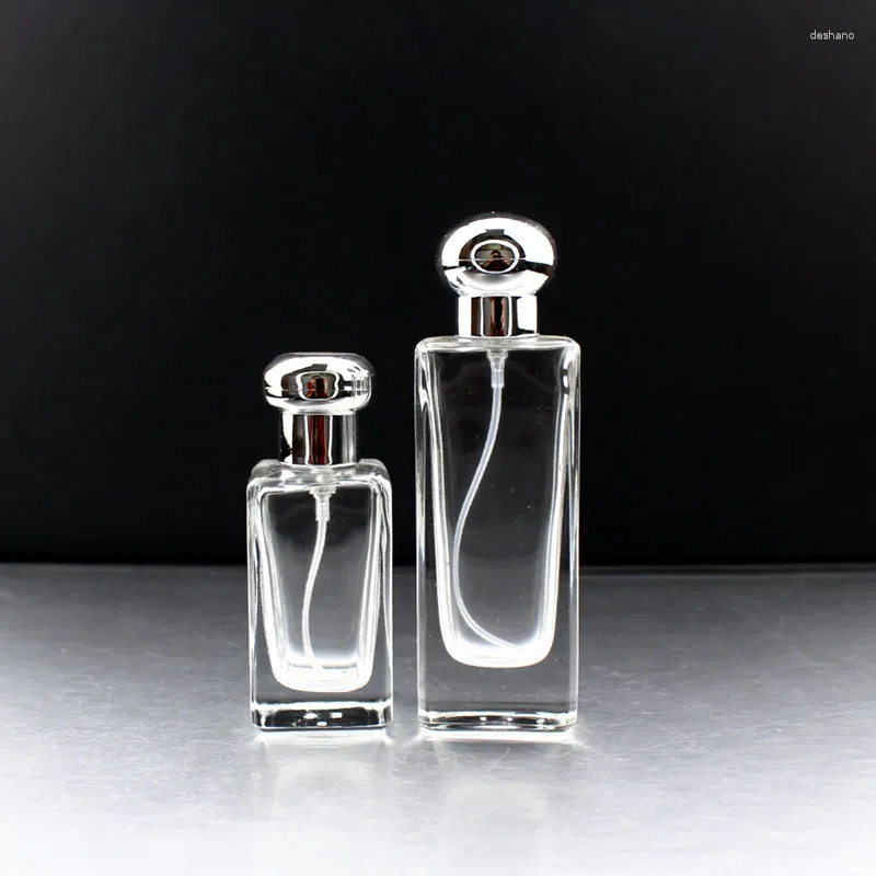 Storage Bottles 10pcs/lot 30ml Empty Glass Perfume Bottle Atomizer Square Clear Pump Spray Parfume Cosmetic Make Up