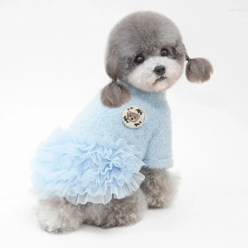 Dog Apparel Winter Warm Coat Puppy Dress Outfit Yorkshire Terrier Pomeranian Clothes Poodle Bichon Small Pet Clothing Costumes