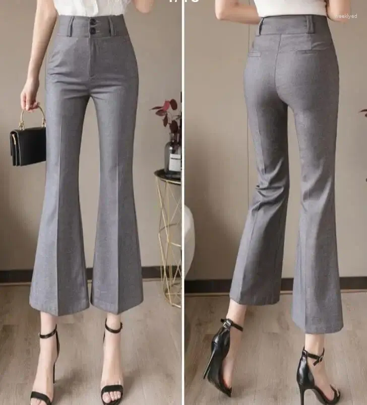 Pantalones de mujer Apretado Slim Fit de primavera/verano Traje de oficina formal Capris de cintura alta