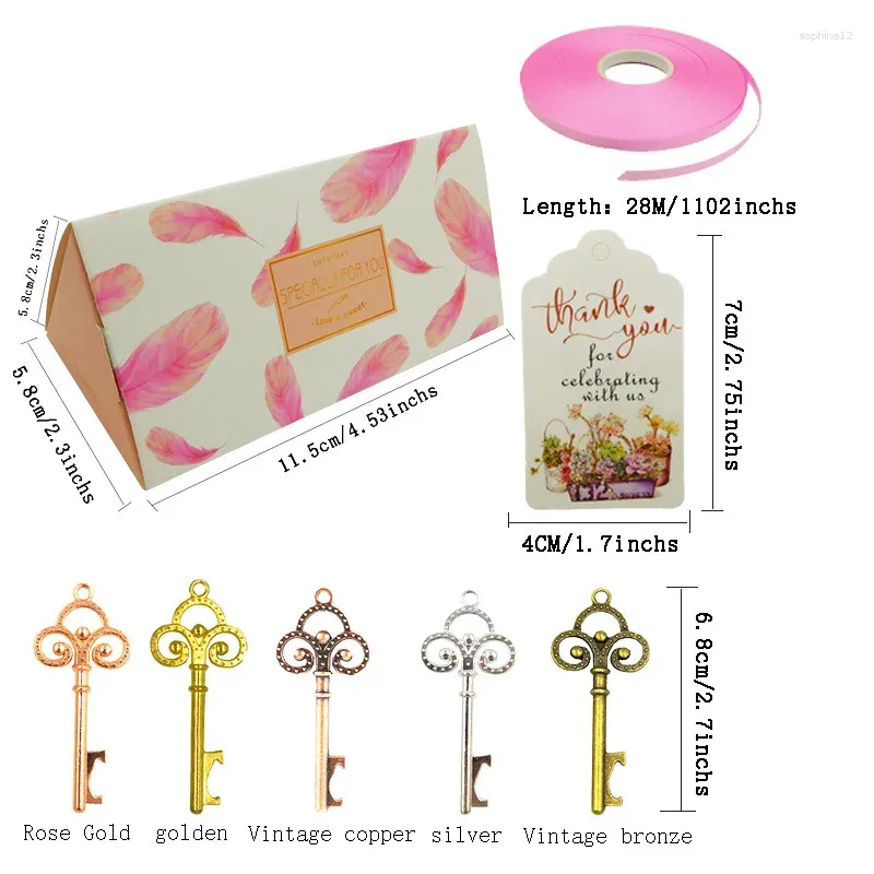 Enveloppe-cadeau 10pcs Boîtes de bonbons avec clés de bouteille de bouteille Créative Creative Case Bag pour la fête de mariage