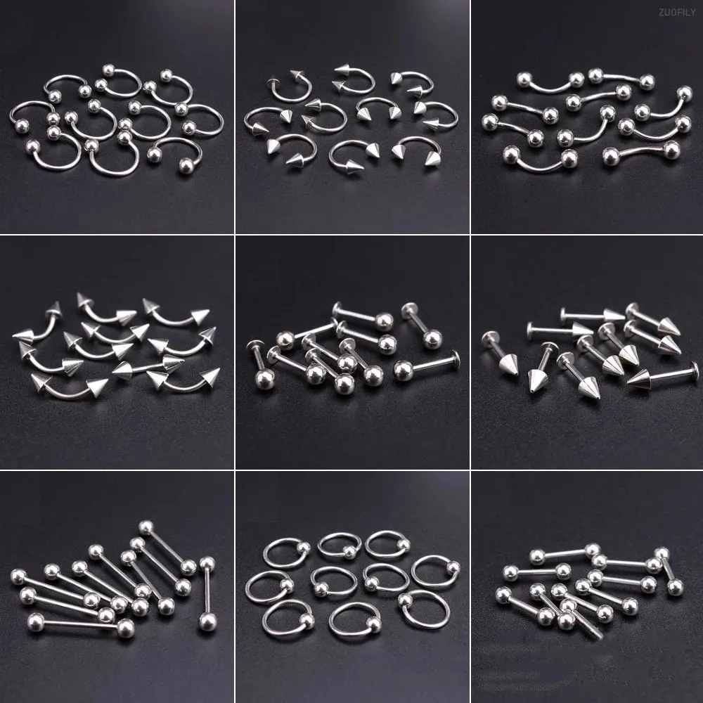 10pcslot Metal Crve Charms Peercing Design Design Design Dewelry