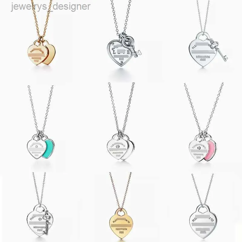 Designer ketting sieraden dubbele hart goud/zilver/rosé goud hanger luxe sieraden voor dames verjaardag kerstcadeau met