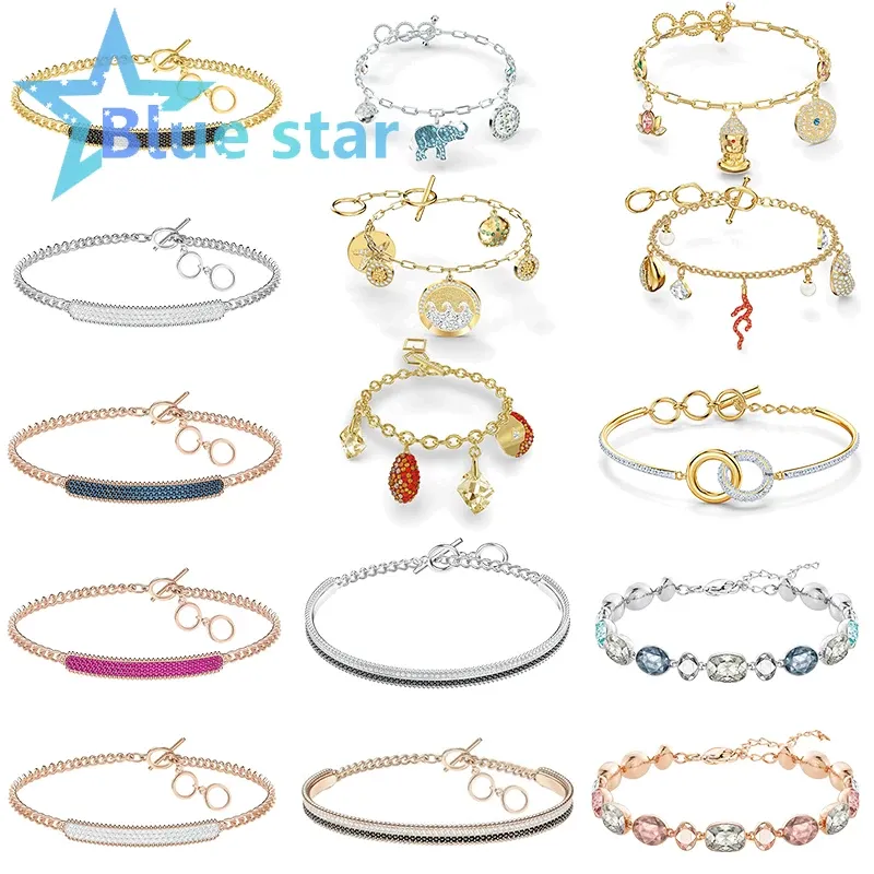 Bangles Swa2022 New Year Gift Woman Bracelet Trend Austrian Crystal Jewelry Adjustable Charm Bracelet Fashion Woman Jewelry Bracelet